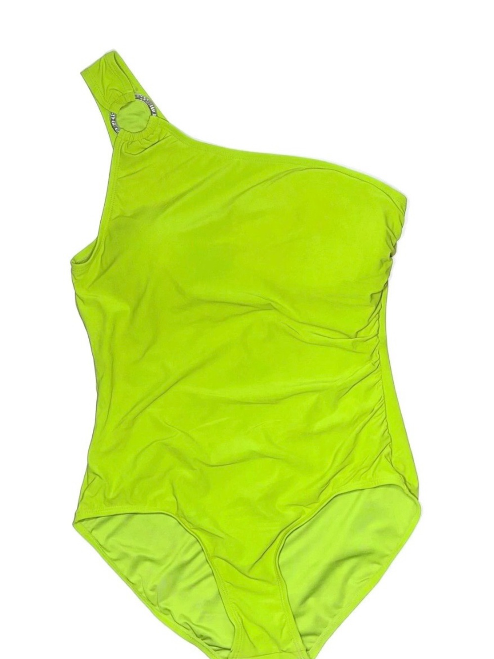 Michael Kors One-Shoulder Neon Lime Green Swimsuit